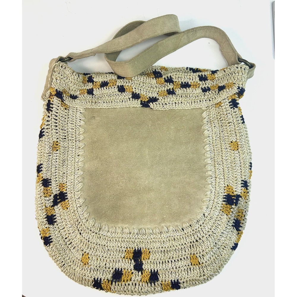 Jasper & Jeera Dauphine Hobo Bag Medium Gray Suede Crochet Cross Body $148